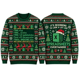 Microsoft Excel Final Version Spreadsheet Christmas Ugly Sweater