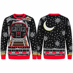 Boston MBTA Subway Train Christmas 2026 Ugly Sweater
