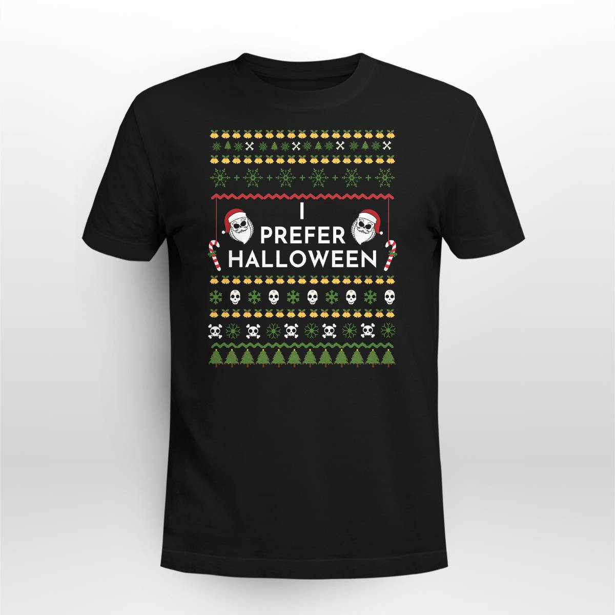 I Prefer Halloween Christmas Funny Ugly Sweater