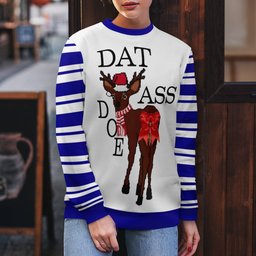 Dat Ass Doe Ugly Christmas Sweater Blue