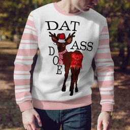 Dat Ass Doe Ugly Christmas Sweater Powder Pink