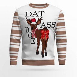 Dat Ass Doe Ugly Christmas Sweater Mocha Mousse