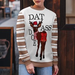 Dat Ass Doe Ugly Christmas Sweater Mocha Mousse