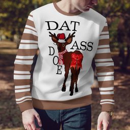 Dat Ass Doe Ugly Christmas Sweater Mocha Mousse