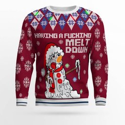 Having A Fucking Meltdown Ugly Christmas Sweater Burgundy