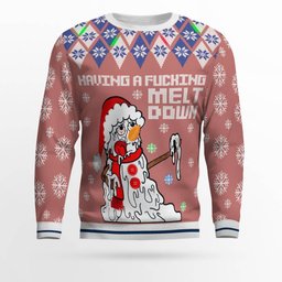 Having A Fucking Meltdown Ugly Christmas Sweater Mocha Mousse