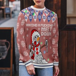 Having A Fucking Meltdown Ugly Christmas Sweater Mocha Mousse