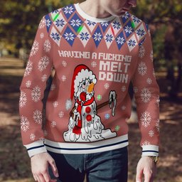 Having A Fucking Meltdown Ugly Christmas Sweater Mocha Mousse