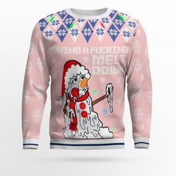 Having A Fucking Meltdown Ugly Christmas Sweater Powder Pink