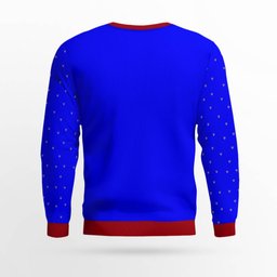 Fill Me Up Santa Beverage Dispenser Ugly Chirstmas Sweater Blue