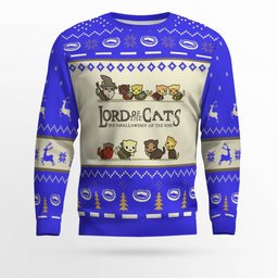 Lord Of Cats Ugly Christmas Ugly Christmas Sweater Funny Blue