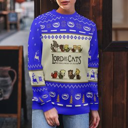 Lord Of Cats Ugly Christmas Ugly Christmas Sweater Funny Blue