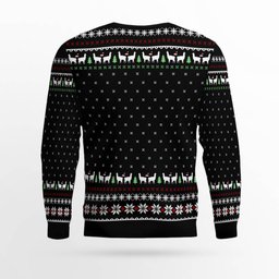 Cool Llama Ugly Christmas Sweater Green Black