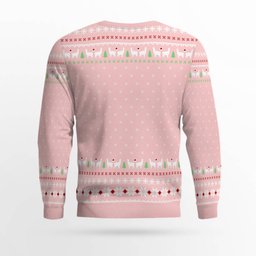 Cool Llama Ugly Christmas Sweater Green Powder Pink