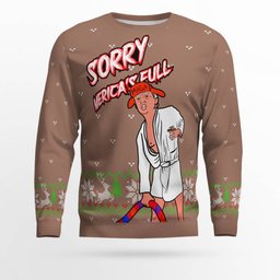 Donald Trump Sorry Merica's Full Ugly Christmas Sweater Mocha Mousse