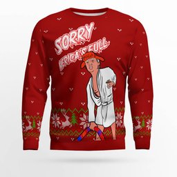 Donald Trump Sorry Merica's Full Ugly Christmas Sweater Red