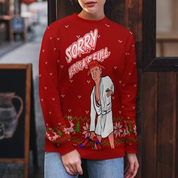 Donald Trump Sorry Merica's Full Ugly Christmas Sweater Red