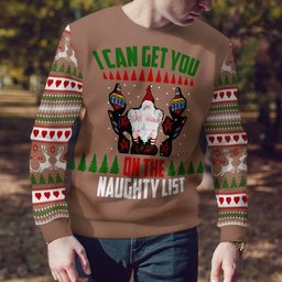 Santa I Can Get You On The Naughty List Ugly Christmas Sweater Mocha Mousse