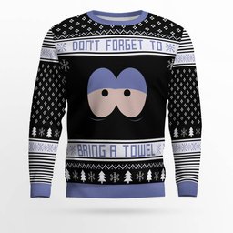Southpark Don't Forget To Bring a Towel Ugly Christmas Sweater Black