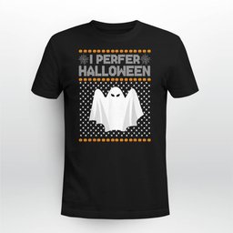 I Prefer Halloween Christmas Sweater Funny Ugly Xmas Holiday