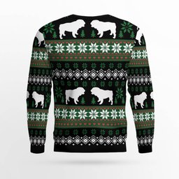 Bulldog They See You When You're Eating Snack Ugly Christmas Sweater Black