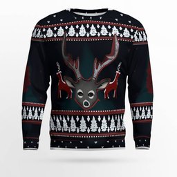 Alan Wake Reindeer Head Ugly Christmas Sweater