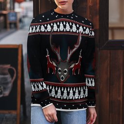 Alan Wake Reindeer Head Ugly Christmas Sweater