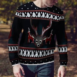 Alan Wake Reindeer Head Ugly Christmas Sweater