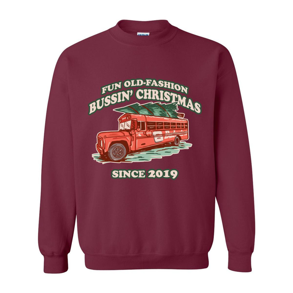 Fun Old-Fashion Bussin' Christmas Since 2019 Bussin' Ugly Sweater