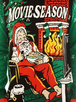 Santa Movie Season Ugly Christmas Sweater