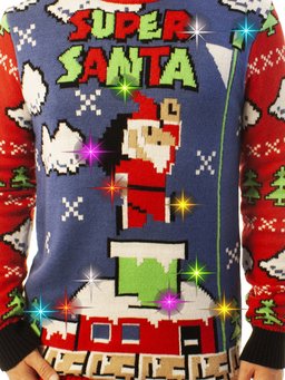 Light Up Super Santa Ugly Christmas Sweater
