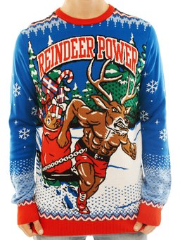 Reindeer Power Ugly Christmas Sweater