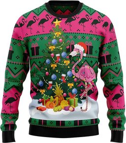 Flamingo Unisex Ugly Christmas Sweater For Women Men