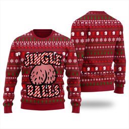 Jingle Balls Naughty Ugly Christmas Sweater Red