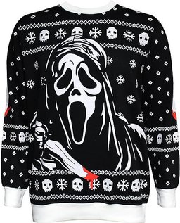 Changes Scream Ghostface Holiday Ugly Sweater Black