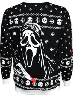 Changes Scream Ghostface Holiday Ugly Sweater Black