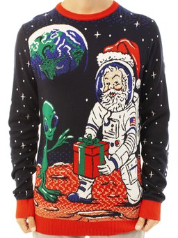 Space Xmas Santa Ugly Christmas Sweater For Men & Women