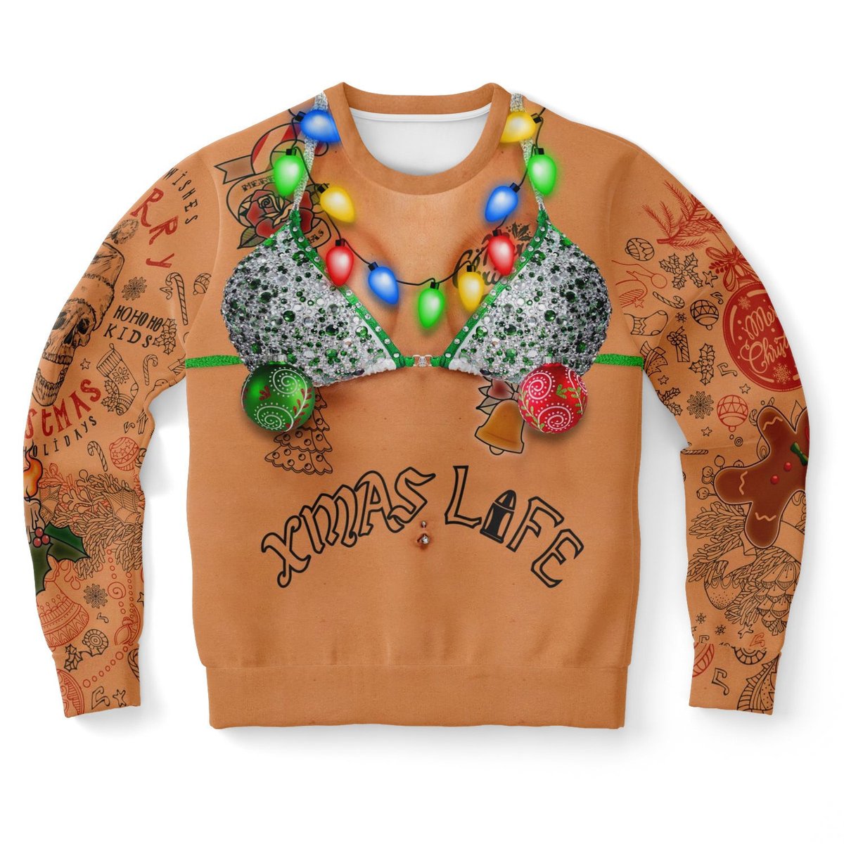 Christmas Life Bra & Tattoos Skeleton Santa