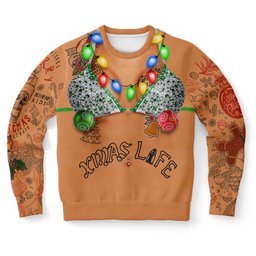 Christmas Life Bra & Tattoos Skeleton Santa