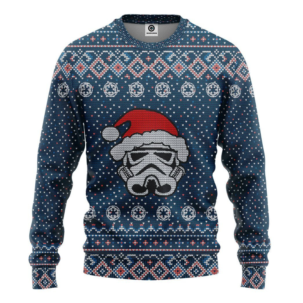 Ugly Christmas Mask Santa Red Ugly Sweater