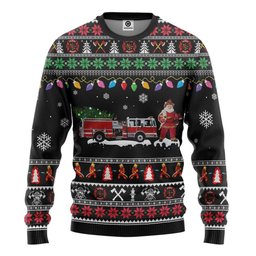 Firefighter Santa Ugly Sweater