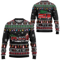 Firefighter Santa Ugly Sweater