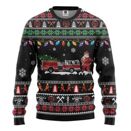 Firefighter Santa Ugly Sweater