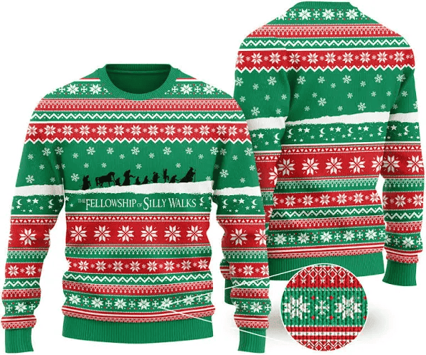 Lord of the Ring The Fellowship of Silly Walks Ugly Sweater - Skullridding