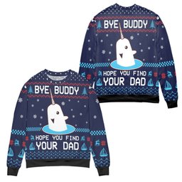 Bye Buddy Hope You Find Your Dad Christmas Pattern Ugly Christmas Sweater - Skullridding