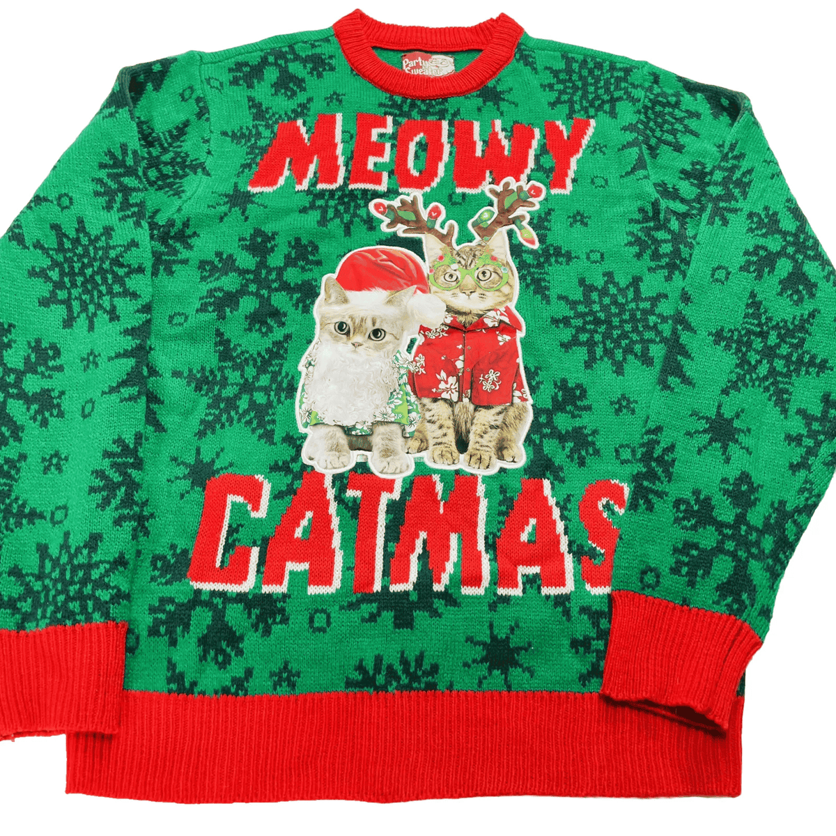 Meowy Catmas Ugly Christmas Sweater - Skullridding