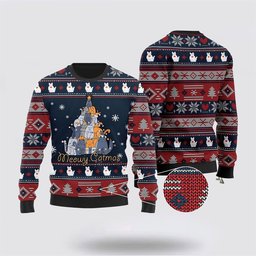 Meowy Catmas Christmas Cats Tree Ugly Sweater - Skullridding