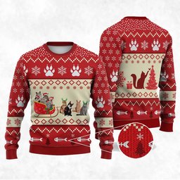 Cat Reindeer Christmas Ugly Christmas Sweater Christmas - Skullridding