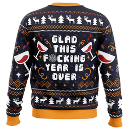 Glad This Fucking Year is Over Pop Culture Ugly Christmas Sweater - Skullridding