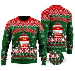 Santa Loves Going Down Funny Ugly Christmas Sweater - Skullridding